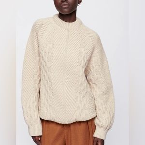 KOTN Women Cable Sweater Cream Color Size XL NWT